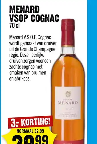 Dirck 3 Menard vsop cognac 70 cl aanbieding