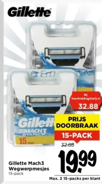 Vomar Voordeelmarkt Gillette Mach3 Wegwerpmesjes aanbieding