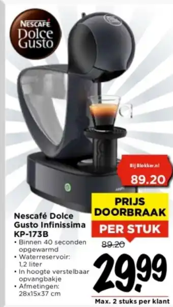 Vomar Voordeelmarkt Nescafé Dolce Gusto Infinissima KP-173B aanbieding