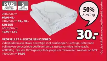 Jysk Veofjellet 4-seizoenendekbed aanbieding