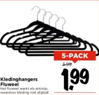 Vomar Voordeelmarkt Kledinghangers Fluweel 5-PACK aanbieding