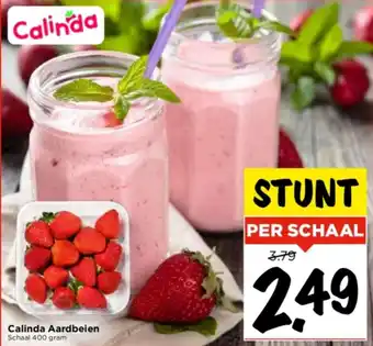 Vomar Voordeelmarkt Calinda Aardbeien Schaal 400 gram aanbieding