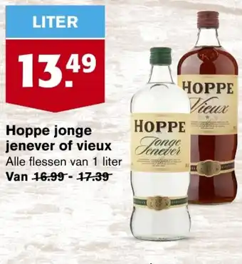 Hoogvliet Hoppe jonge jenever of vieux 1 liter aanbieding