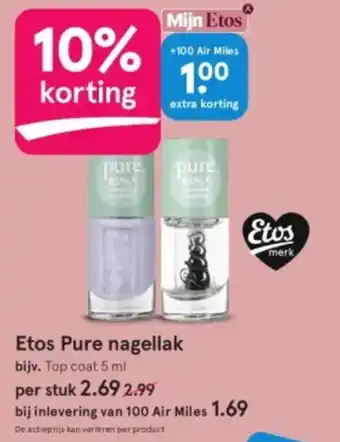 Etos Pure nagellak 5ml aanbieding