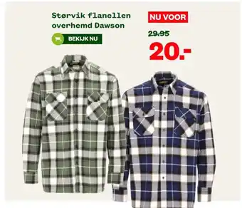 Welkoop Størvik flanellen overhemd Dawson aanbieding