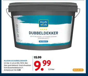 Kluswijs DUBBELDEKKER aanbieding