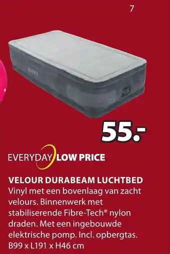 Jysk Velour durabeam luchtbed aanbieding