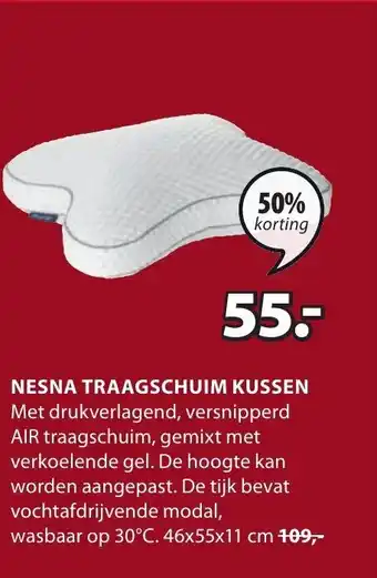 Jysk Nesna traagschuim kussen aanbieding