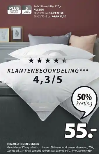 Jysk Himmeltinden dekbed aanbieding