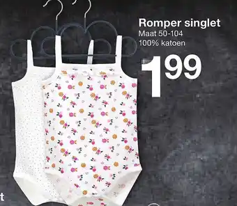 Zeeman Romper singlet Maat 50-10 aanbieding