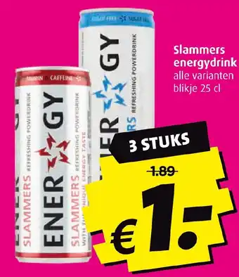 Boni Slammers energydrink blikje 25 cl aanbieding