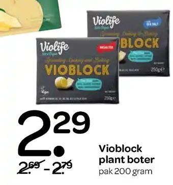 Spar Vioblock plant boter 200g aanbieding