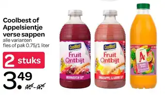 Spar Coolbest of appelsientje verse sappen 1L aanbieding