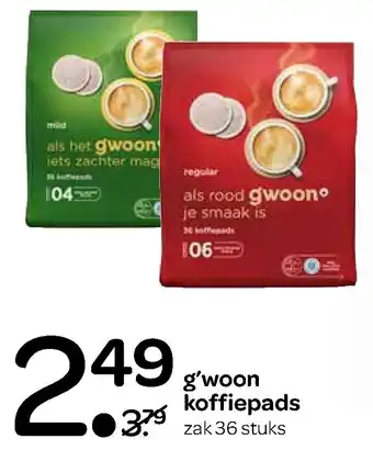 Spar G'woon koffiepads aanbieding