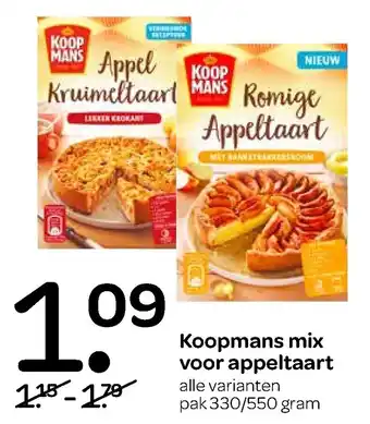 Spar Koopmans mix voor appeltaart 330-350g aanbieding