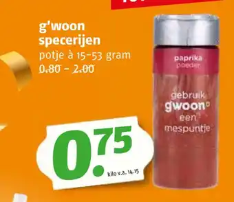 Poiesz g'woon specerijen  15-53 gram aanbieding