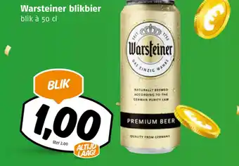 Poiesz Warsteiner blikbier  50 cl aanbieding