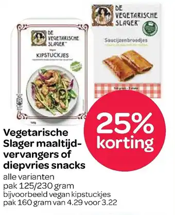 Spar Vegetarische slager maaltijd-vervangers of diepvries snacks 125-230g aanbieding