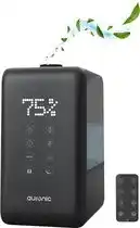 Bol.com Auronic Luchtbevochtiger - 3 Vernevelingsstanden - 6L Tankcapaciteit - 60m2 - Inclusief Waterfilter - Zwart aanbieding