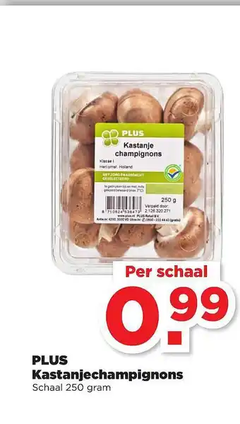 PLUS Plus Kastanjechampignons 250g aanbieding