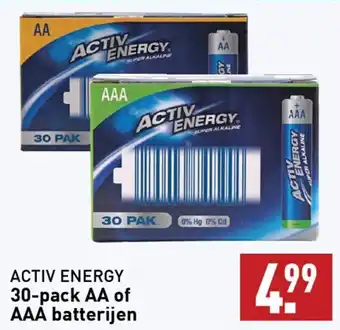 ALDI ACTIV ENERGY 30-pack AA of AAA batterijen aanbieding