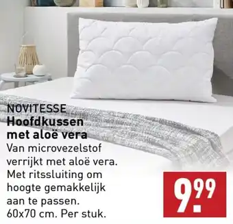 ALDI NOVITESSE Hoofdkussen met aloë vera 60x70 cm aanbieding