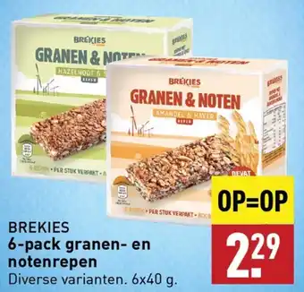 ALDI BREKIES 6-pack granen en notenrepen aanbieding