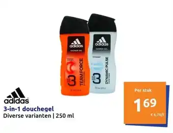 Action adidas 3-in-1 douchegel  250 ml aanbieding