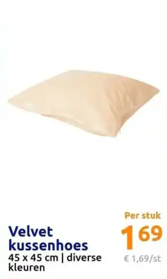 Action Velvet kussenhoes 45 x 45 cm aanbieding