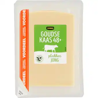 Jumbo Jumbo Goudse Kaas Jong 48+ Plakken Voordeelverpakking 400g aanbieding