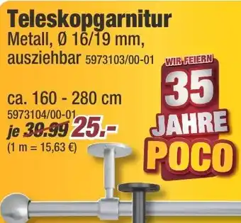 Poco Teleskopgarnitur 160 - 280 cm aanbieding