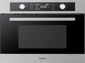 Bol.com Inventum IMC6044RK - Inbouw combi-oven - Hetelucht - Magnetron - Grill - 44 liter - 45 cm hoog - Tot 230°C - RVS/Zwart aanbieding