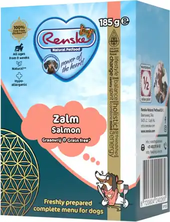 Intratuin Renske hondenvoer graanvrij vers zalm 185 g aanbieding