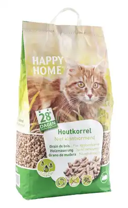 Pets Place Happy Home Natural Houtkorrel - Kattenbakvulling - 20 l aanbieding