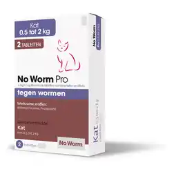 Pets Place No Worm Pro Kleine Kat & Kitten - Anti wormenmiddel - 2 tab Vanaf 0.5 Kg - Vanaf 6 Weken aanbieding