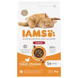 Pets Place Iams Cat Adult Indoor - Kattenvoer - Kip 3 kg aanbieding