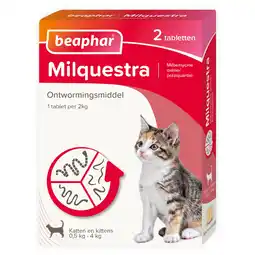 Pets Place Beaphar Milquestra Kitten - Anti wormenmiddel - Rund 2 tab 0.5 Tot 4 Kg aanbieding