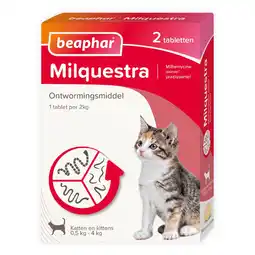 Pets Place Beaphar Milquestra Kitten - Anti wormenmiddel - Rund 2 tab 0.5 Tot 4 Kg aanbieding