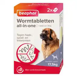 Pets Place Beaphar Wormtablet All In One Hond - Anti wormenmiddel - Rund 2 tab 17.5 Tot 70 Kg aanbieding