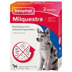 Pets Place Beaphar Milquestra Pup - Anti wormenmiddel - Rund 2 tab 0.5 Tot 10 Kg aanbieding