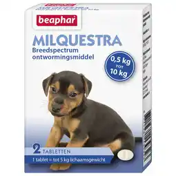 Pets Place Beaphar Milquestra Pup - Anti wormenmiddel - Rund 2 tab 0.5 Tot 10 Kg aanbieding