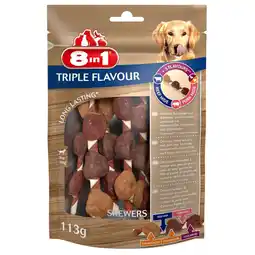 Pets Place 8in1 Delights Skewers Triple Flavour - Hondensnacks - Kip Varken Rund 113 g 6 stuks aanbieding