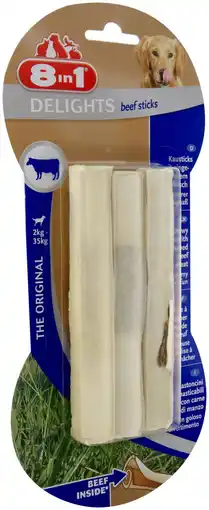 Pets Place 8in1 Delights Kauwsticks - Hondensnacks - Rundvlees 3x25 g 3 stuks aanbieding