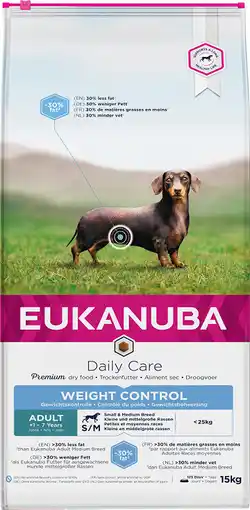 Pets Place Eukanuba Adult Small & Medium Breed Weight Control - Hondenvoer - Kip 2.3 kg aanbieding