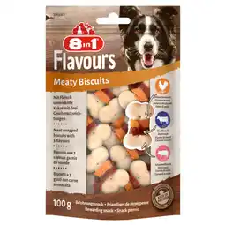 Pets Place 8in1 Flavours Meaty Biscuits - Hondensnacks - Kip Rund Varken 100 g aanbieding