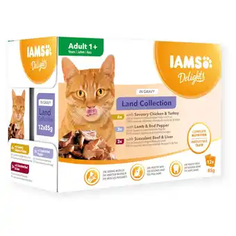 Pets Place Iams Delights Land Collection In Saus - Multipack - Kattenvoer - Kip Lam Rund 12x85 g aanbieding