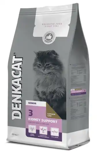 Pets Place Denkacat Senior Plus - Kattenvoer - Kip Zalm 2.5 kg Senior Katten Ouder Dan 9 Jaar aanbieding