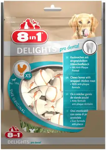 Pets Place 8in1 Delights Pro Dental - Hondensnacks - Kip 21x12 g 21 stuks Xsmall aanbieding