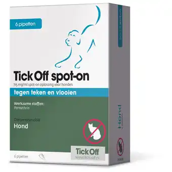 Pets Place Tick Off Spot-On 1 Ml - Anti tekenmiddel - 6 pip aanbieding