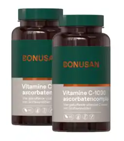 De Online Drogist Bonusan Vitamine C-1000 Ascorbatencomplex Tabletten 2x90TB aanbieding